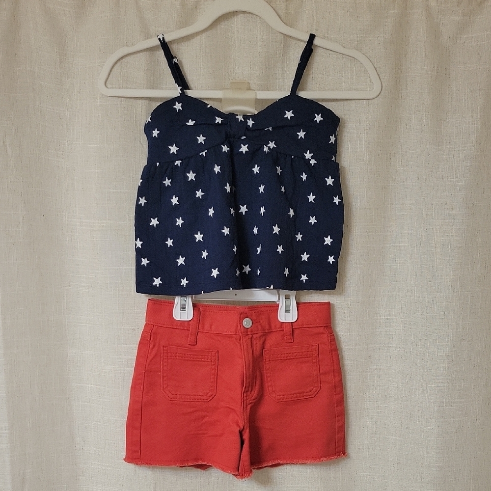 Old Navy Starry Top and Red Shorts Set